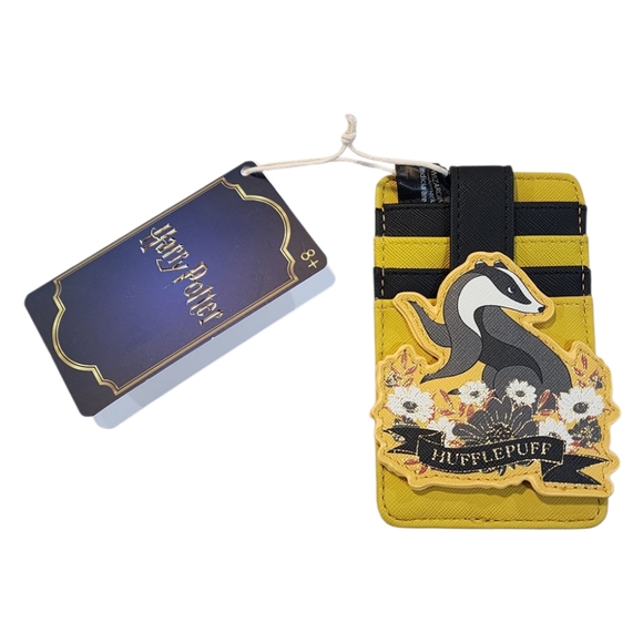 Loungefly Harry Potter Hufflepuff House Floral Tattoo Card Holder - Picture 1 of 9